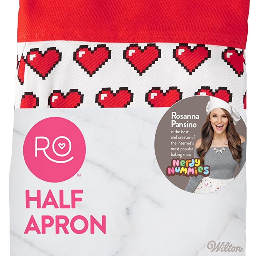 Rosanna Pansino half apron with hearts